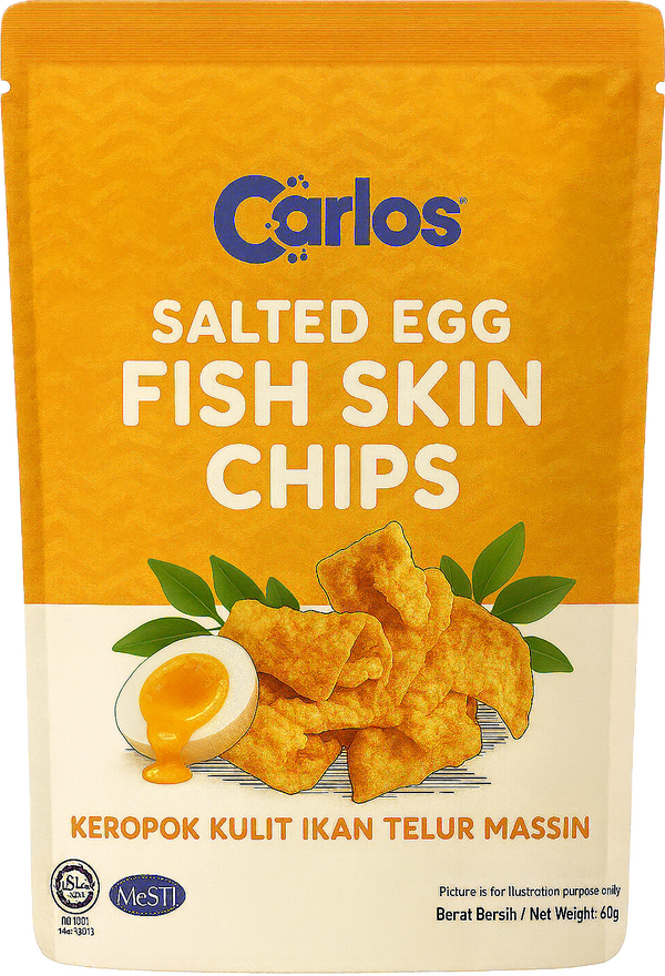 Salted Egg Fish Skin Chips 60g | Keropok Kulit Ikan Telur Masin